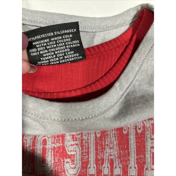 NEW Ohio State Buckeyes Colosseum Tank Top Cropped Tee Layered Shirt Girls M 7-8 - Picture 5 of 9